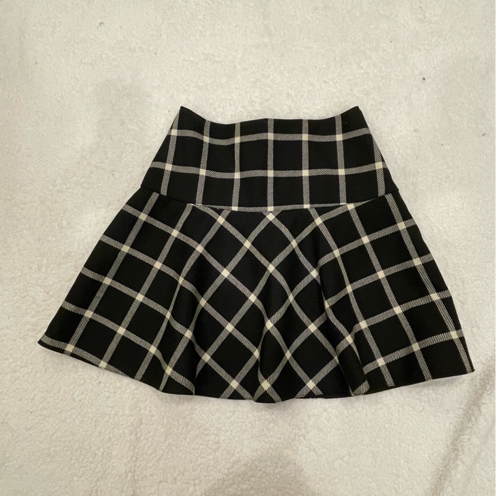 RED Valentino windowpane plaid skirt